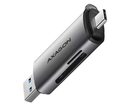 Czytnik kart USB Axagon CRE-SAC, USB-C + USB-A 3.2 - 2-slot SD/microSD, UHS-I